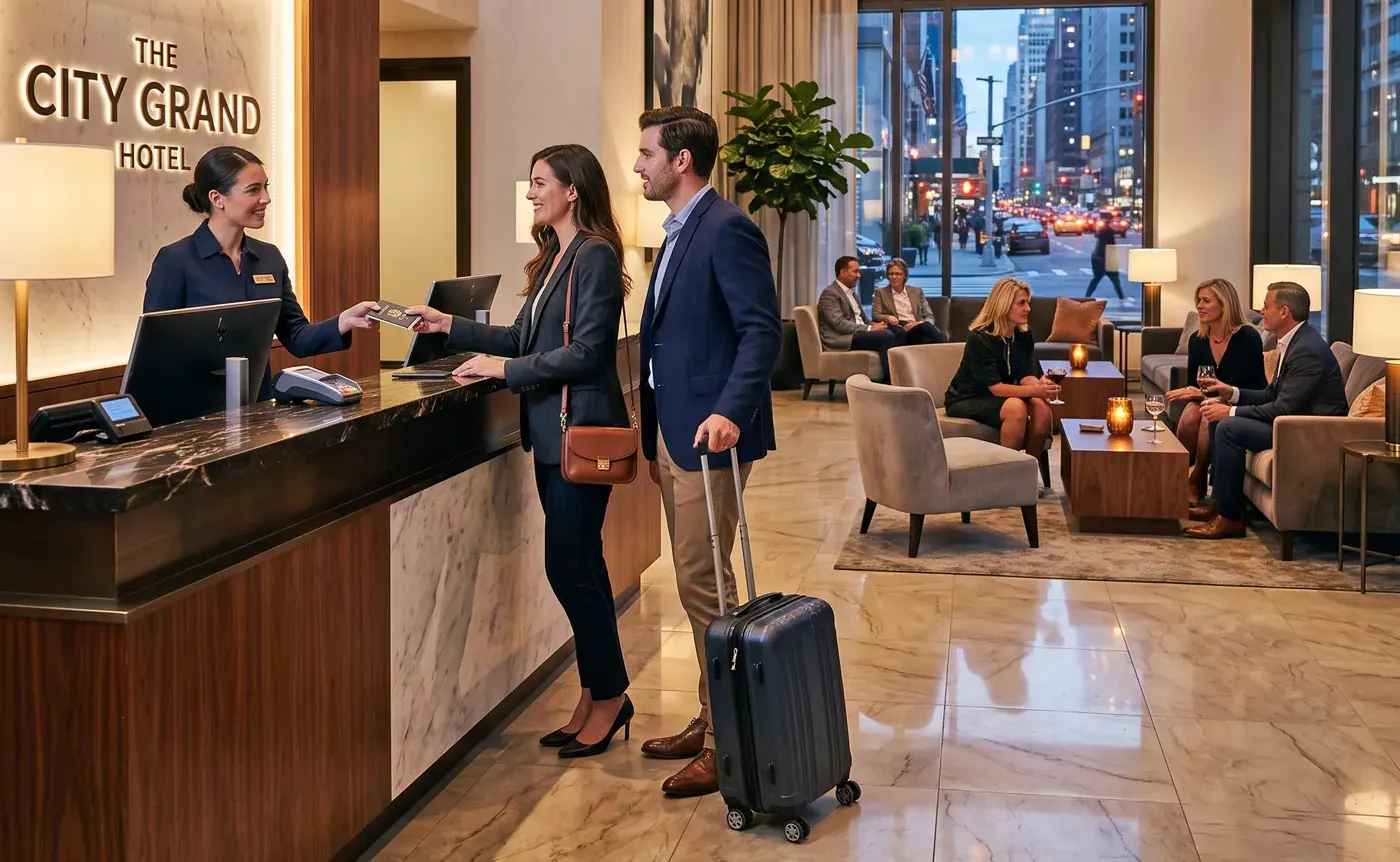 Recepción de un hotel